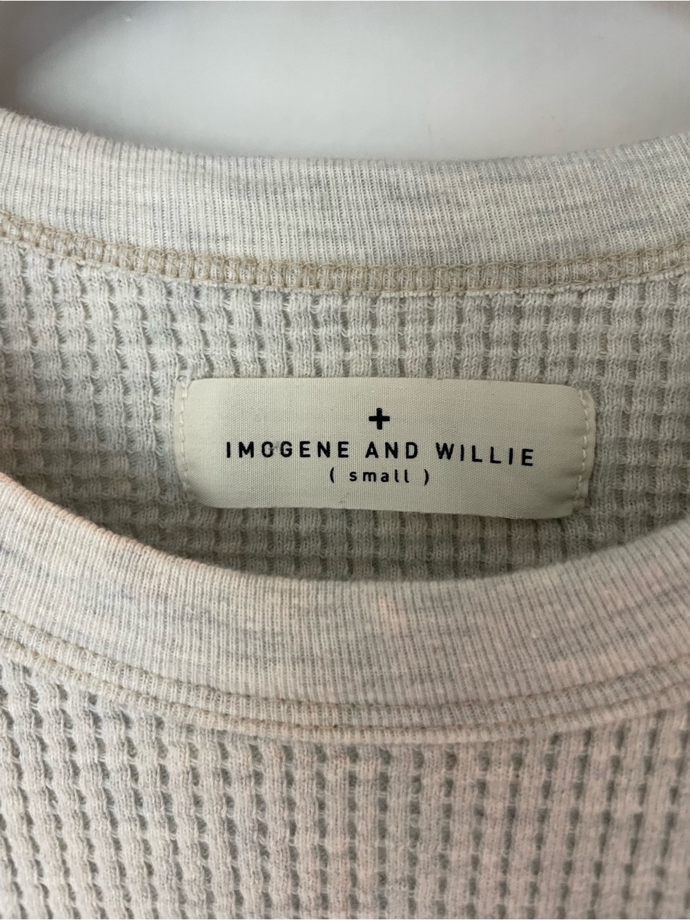 Imogene + Willie Cream 3/4 Sleeve Thermal Women’s Small EUC Cotton Knit Top - Picture 4 of 5